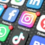 social media icon on mobile