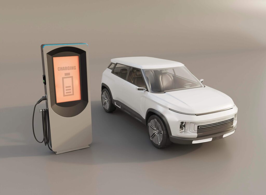 264719 3d electric car charging station